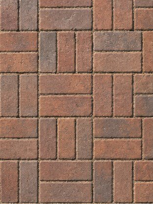 Basket weave brick paver pattern close-up